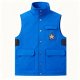 Bold Blue Button-Front Vest with Star Patch & Cargo Pockets