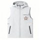 Light Gray Hooded Vest with Star Patch & Reflective Accents