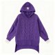 Purple Star-Detail Asymmetric Hooded Sweater