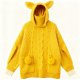 Yellow Cat-Ear Hooded Sweater